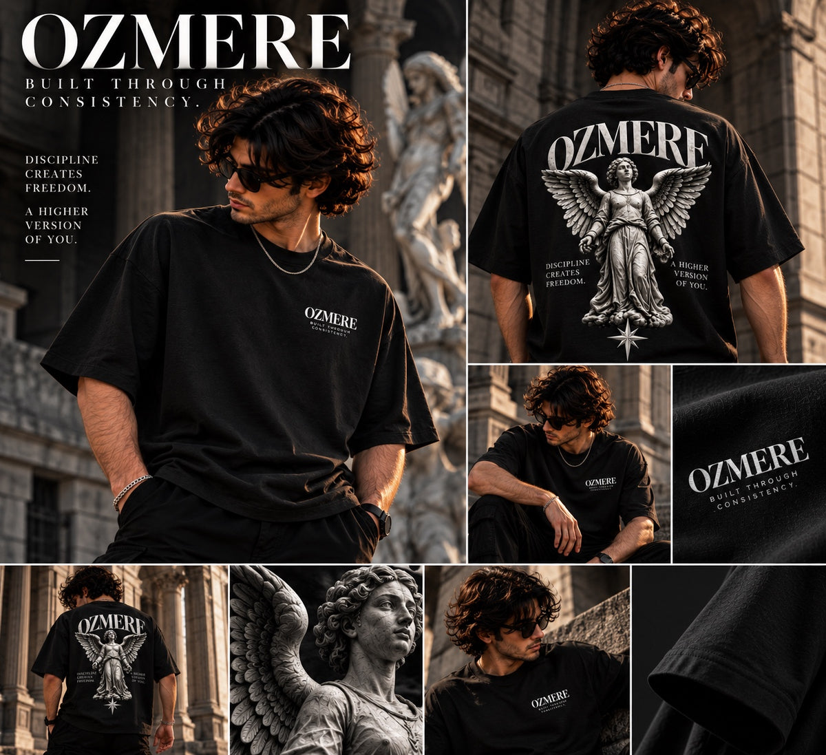 OZMERE Ascension — Graphic Tee — Black — Lifestyle View