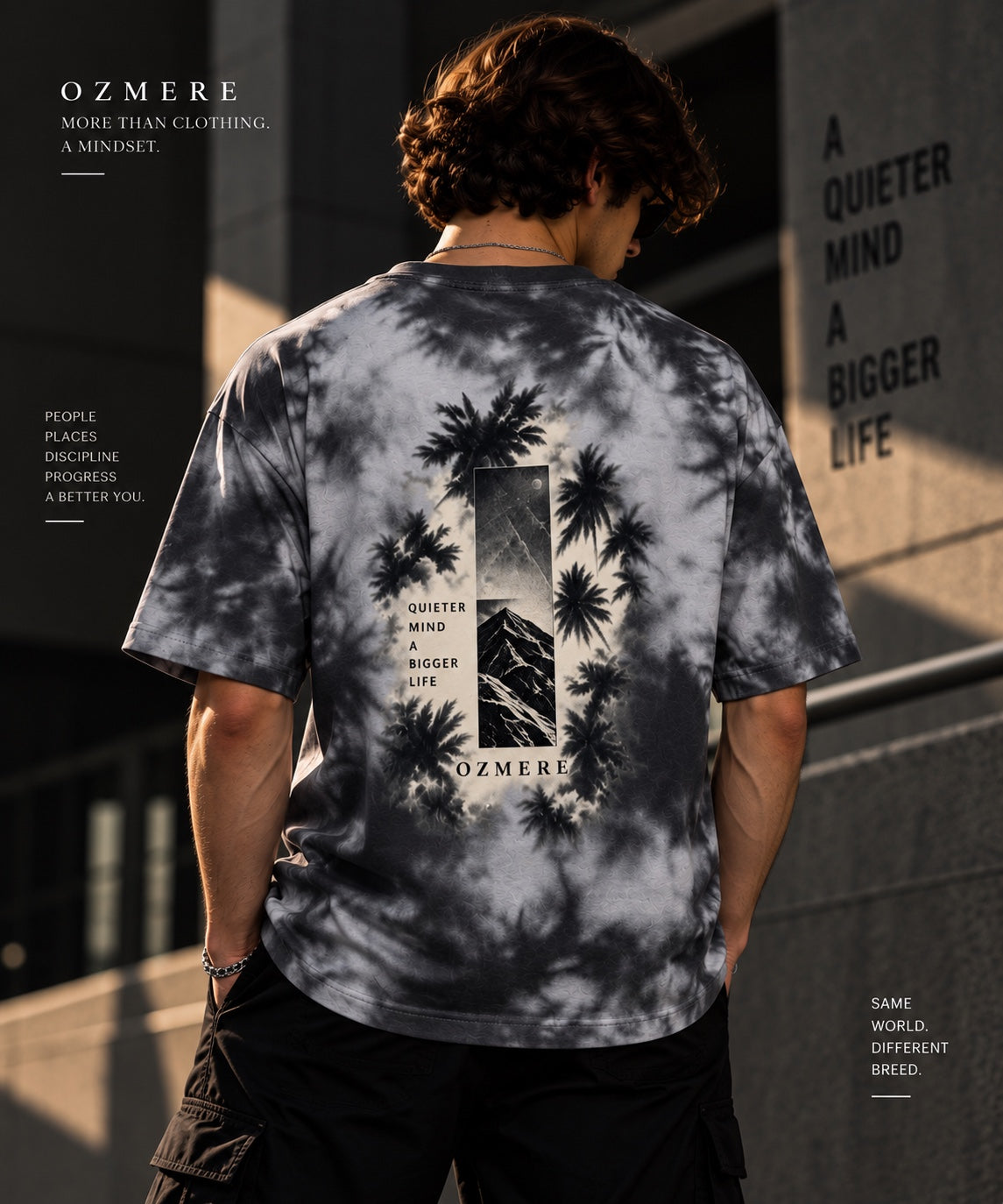 OZMERE Parallel — Tie Dye Tee — Back View