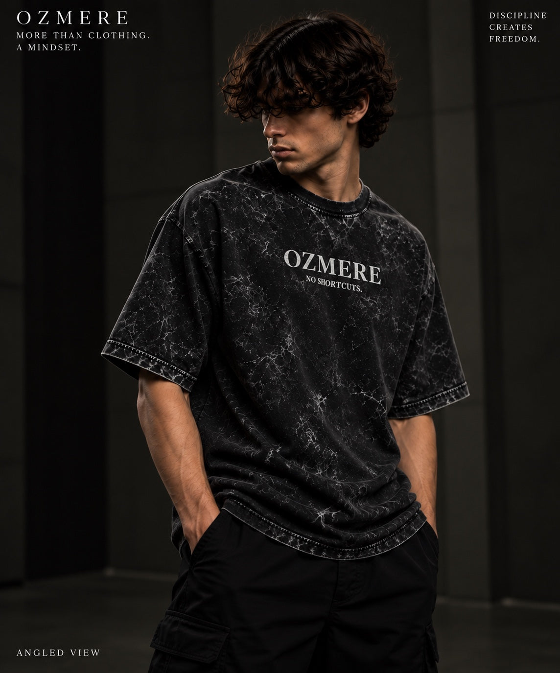 OZMERE No Shortcuts Acid Wash — Angled View