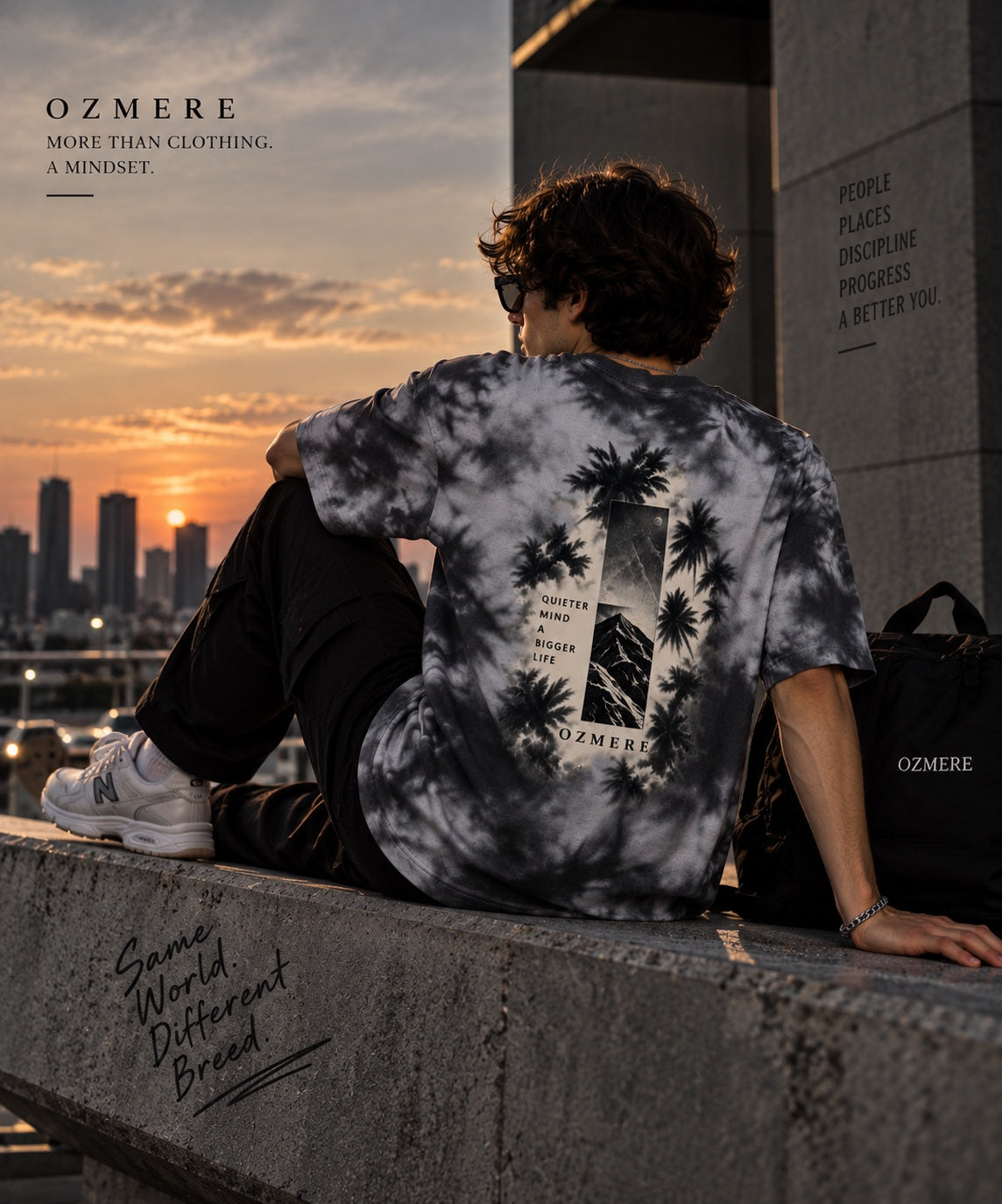 OZMERE Parallel — Tie Dye Tee — Lifestyle View