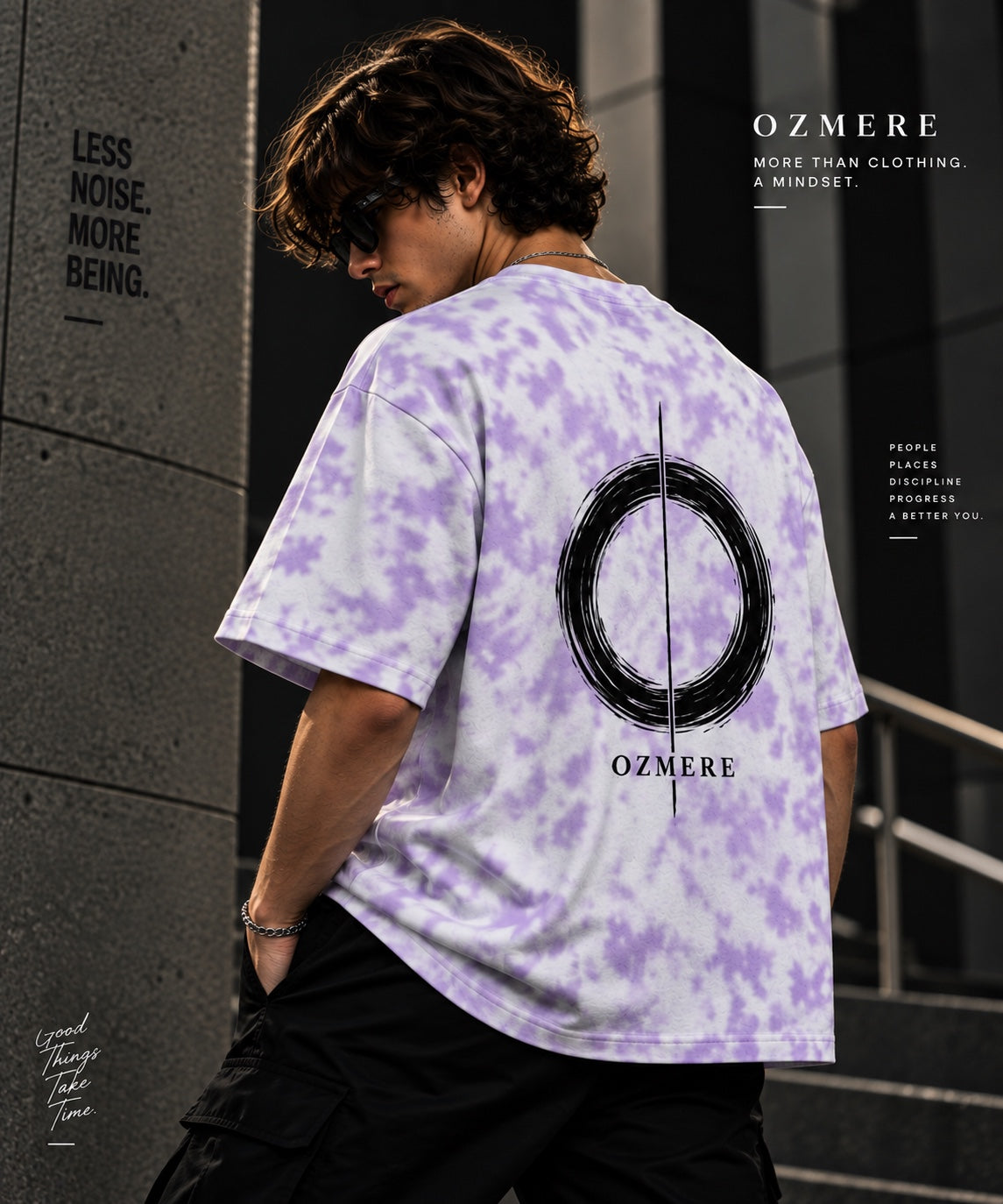 OZMERE Inner Clarity — Tie Dye Tee — Angled View