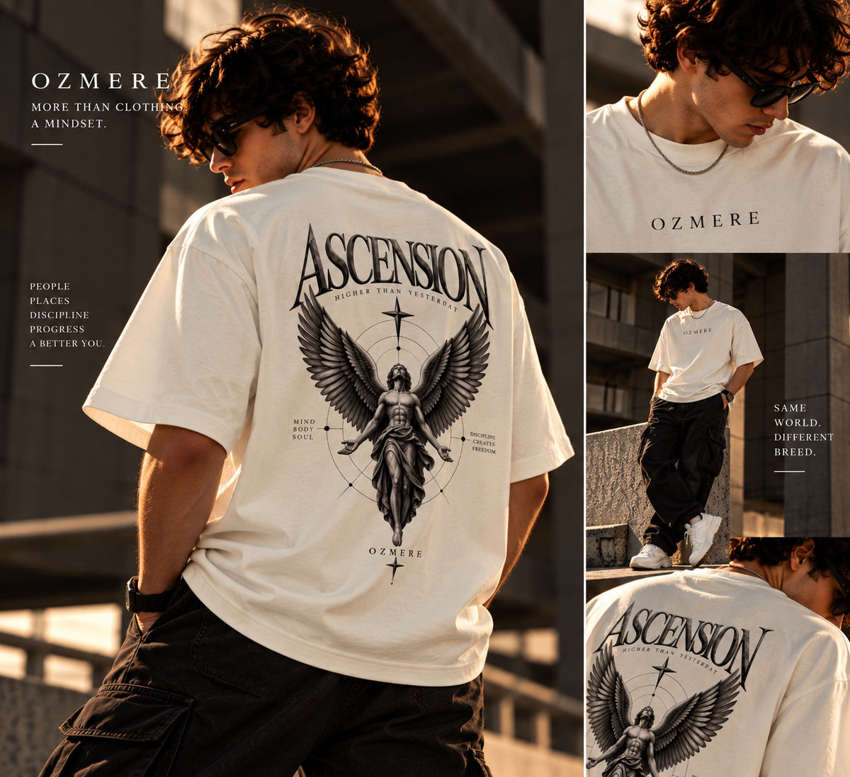 OZMERE Mountain Within — Classic Edition — Off White — Angled View