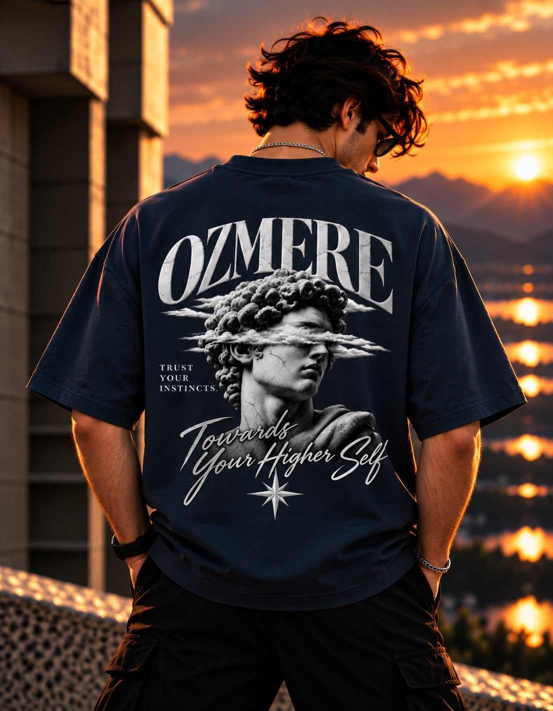 OZMERE Ascension — White Edition — Navy Blue — Back View