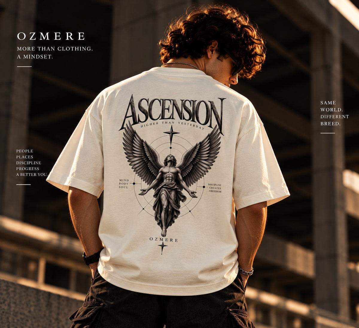 OZMERE Mountain Within — Classic Edition — Off White — Back View