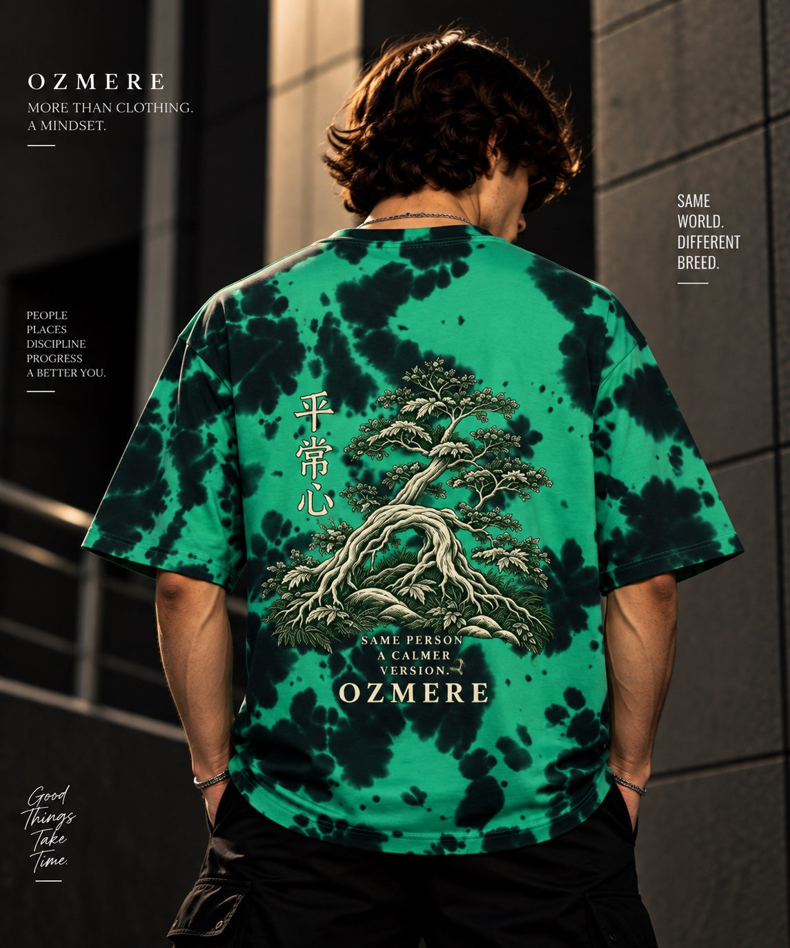 OZMERE Nature Teaches — Tie Dye Tee — Back View